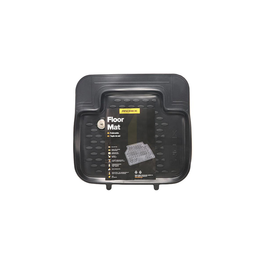 RIDEX 215A0044 Floor mat set Elastomer, Rear, Quantity: 1, Black