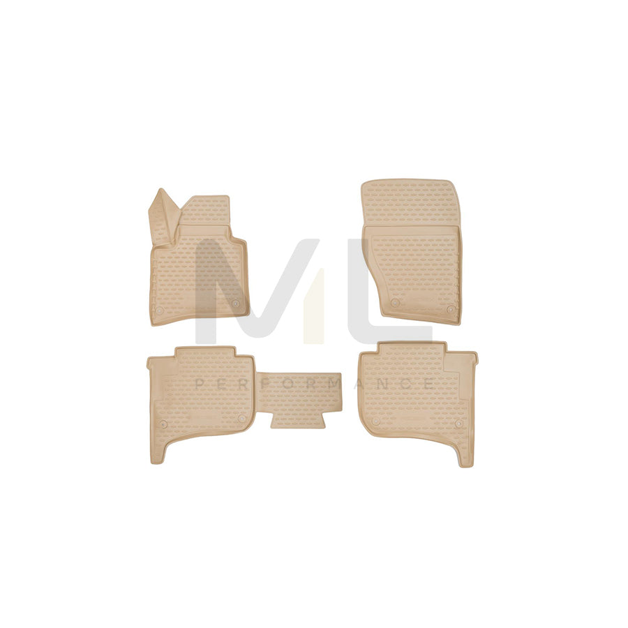 RIDEX 215A0131 Floor mat set Elastomer, Front and Rear, Quantity: 4, Beige