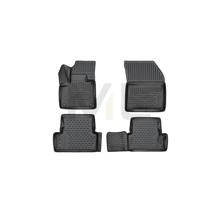 RIDEX 215A0901 Floor mat set for PEUGEOT 3008 II Off-Road (M_) Elastomer, Front and Rear, Black
