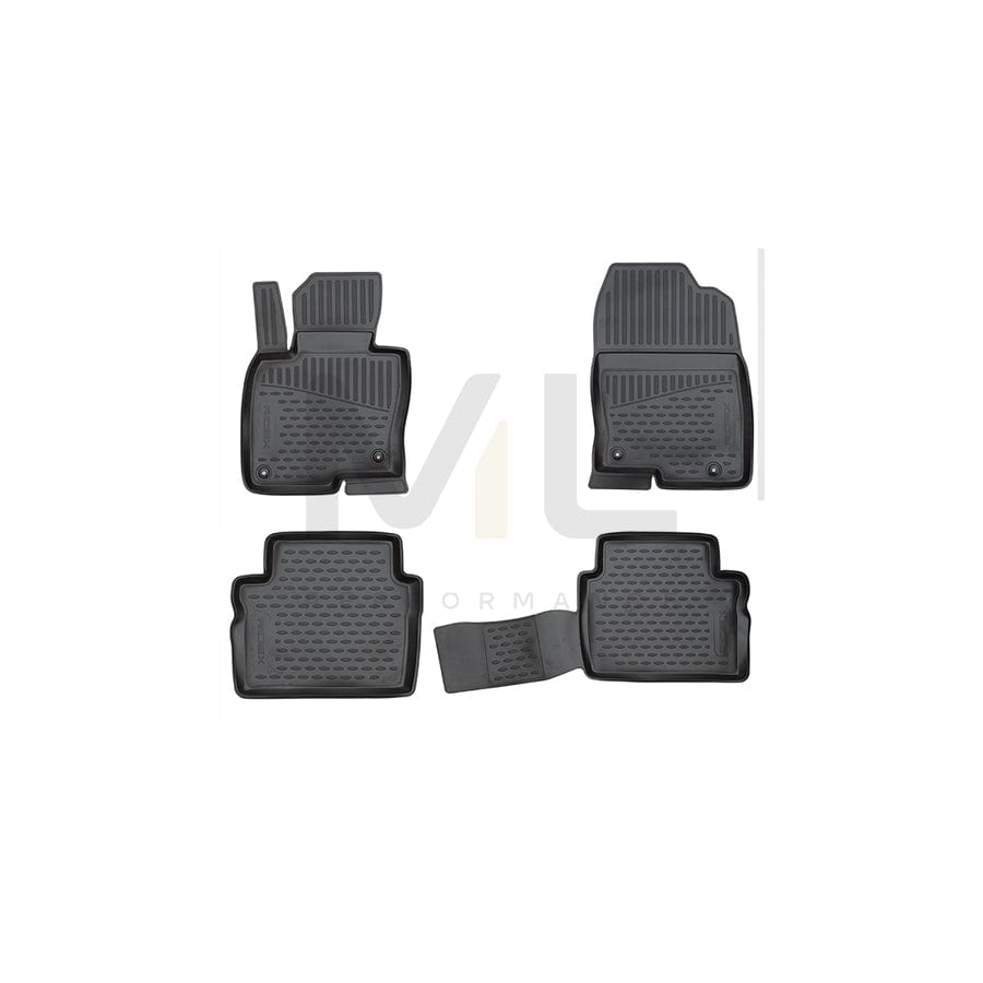 RIDEX 215A0909 Floor mat set for MAZDA CX-5 II (KF) Elastomer, Front and Rear, Black