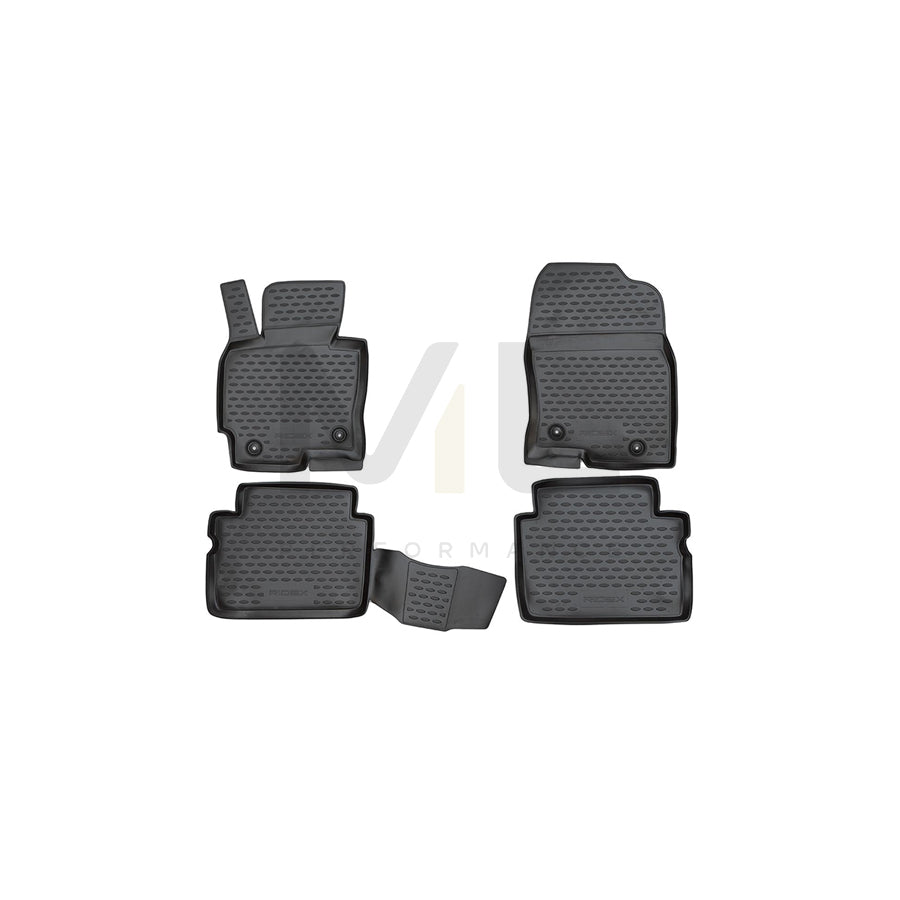 RIDEX 215A0919 Floor mat set for MAZDA CX-5 I (KE, GH) Elastomer, Front and Rear, Black
