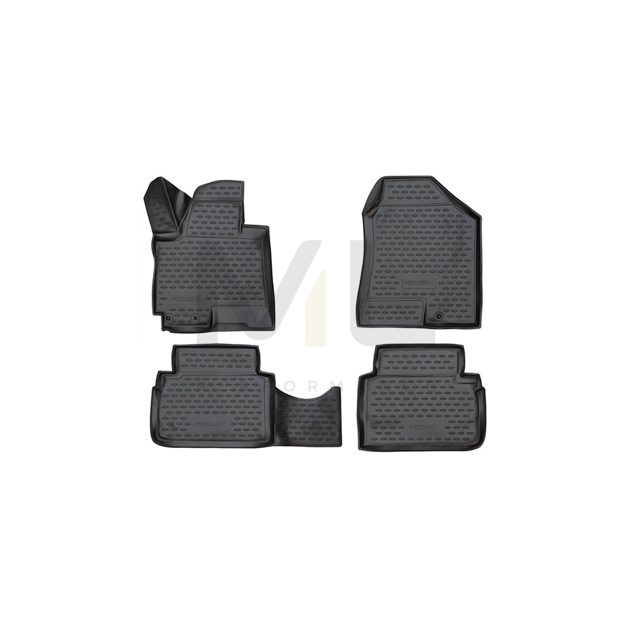 RIDEX 215A0920 Floor mat set for HYUNDAI ix35 (LM, EL, ELH) Elastomer, Front and Rear, Black - LHD
