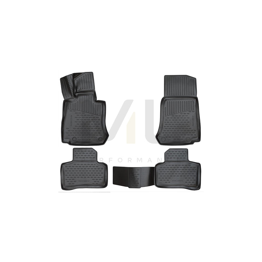 RIDEX 215A0923 Floor mat set suitable for MERCEDES-BENZ CLA Coupe (C117) Elastomer, Front and Rear, Black