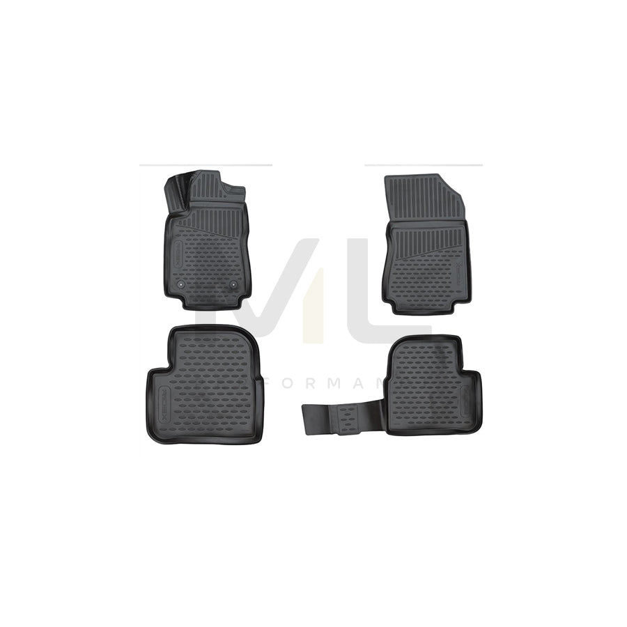 RIDEX 215A0925 Floor mat set for CITROﾃ起 C3 III (SX) Elastomer, Front and Rear, Black
