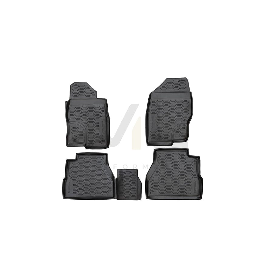 RIDEX 215A0956 Floor mat set for NISSAN NP300 Navara Platform / Chassis (D40) PU (Polyurethane), Front and Rear, Quantity: 4, Black
