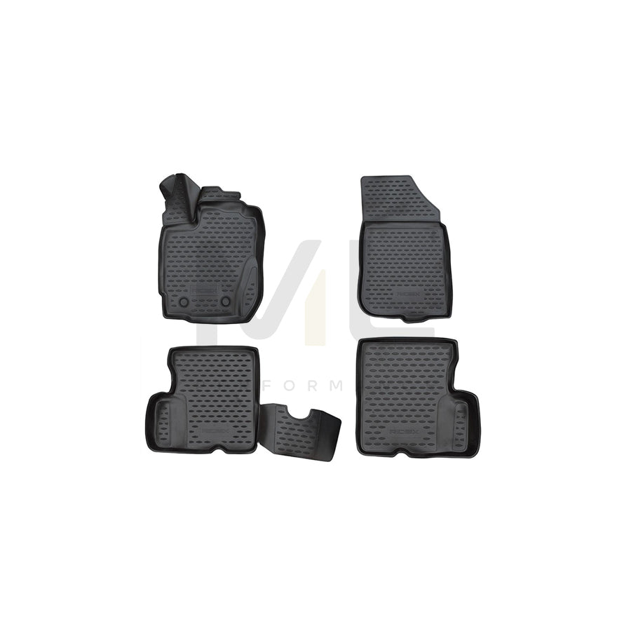RIDEX 215A0964 Floor mat set Elastomer, Front and Rear, Quantity: 4, Black