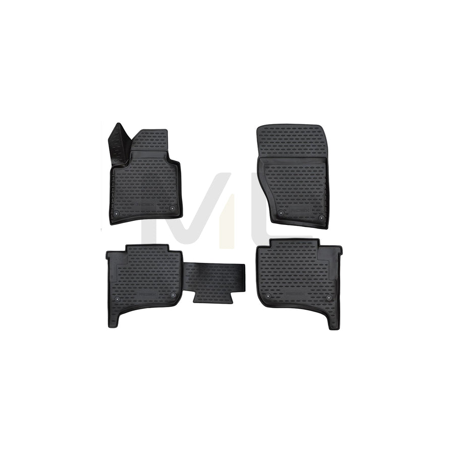 RIDEX 215A0966 Floor mat set Elastomer, Front and Rear, Quantity: 4, Black