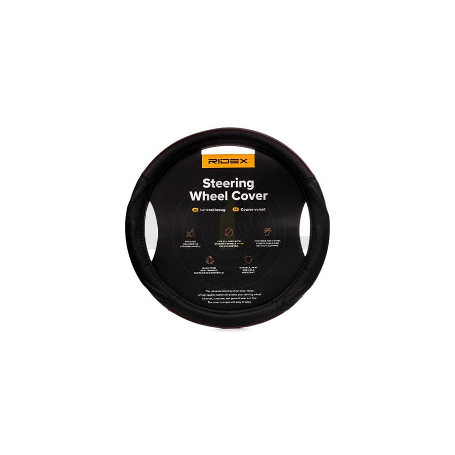 RIDEX 4791A0140 Steering wheel cover Black, Ø: 37-39cm, PVC
