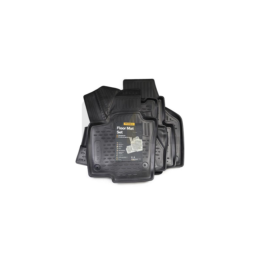 RIDEX Tailored 215A0023 Floor mat set Elastomer, Front and Rear, Quantity: 4, Black