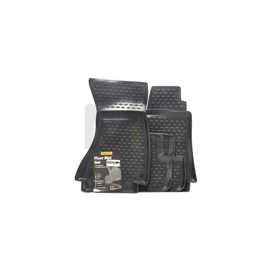 RIDEX Tailored 215A0053 Floor mat set Elastomer, Front and Rear, Quantity: 4, Black