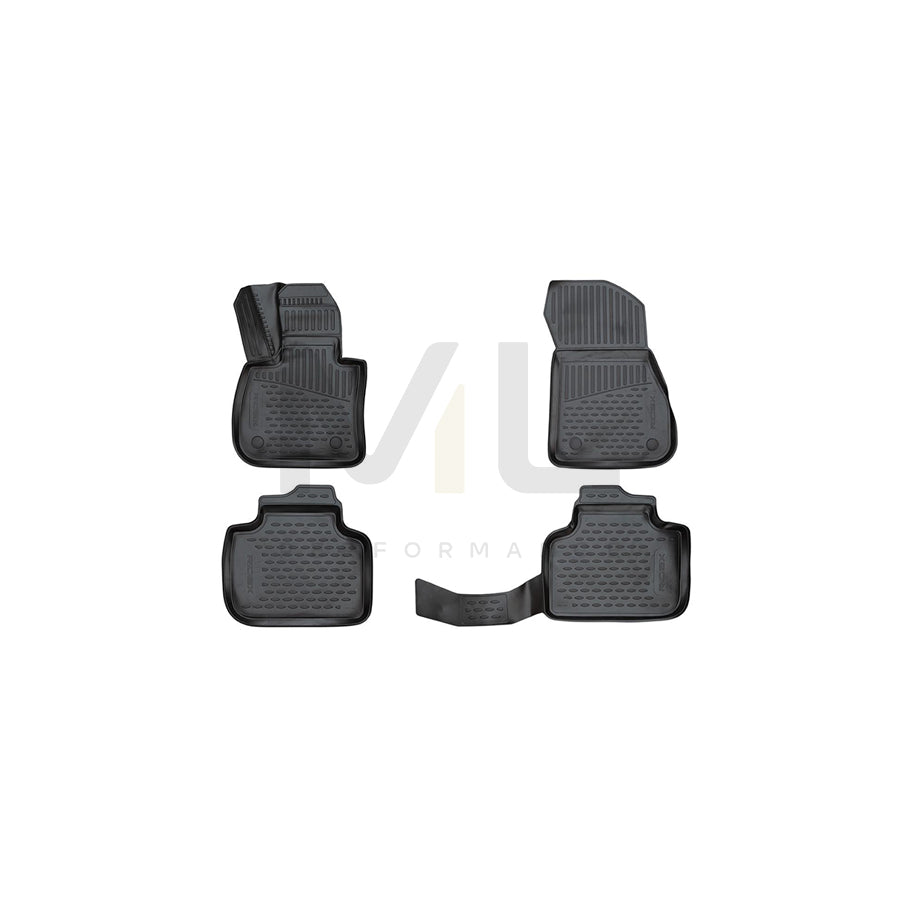 RIDEX Tailored 215A0477 Floor mat set for BMW X1 (F48) Elastomer, Front and Rear, Quantity: 4, Black