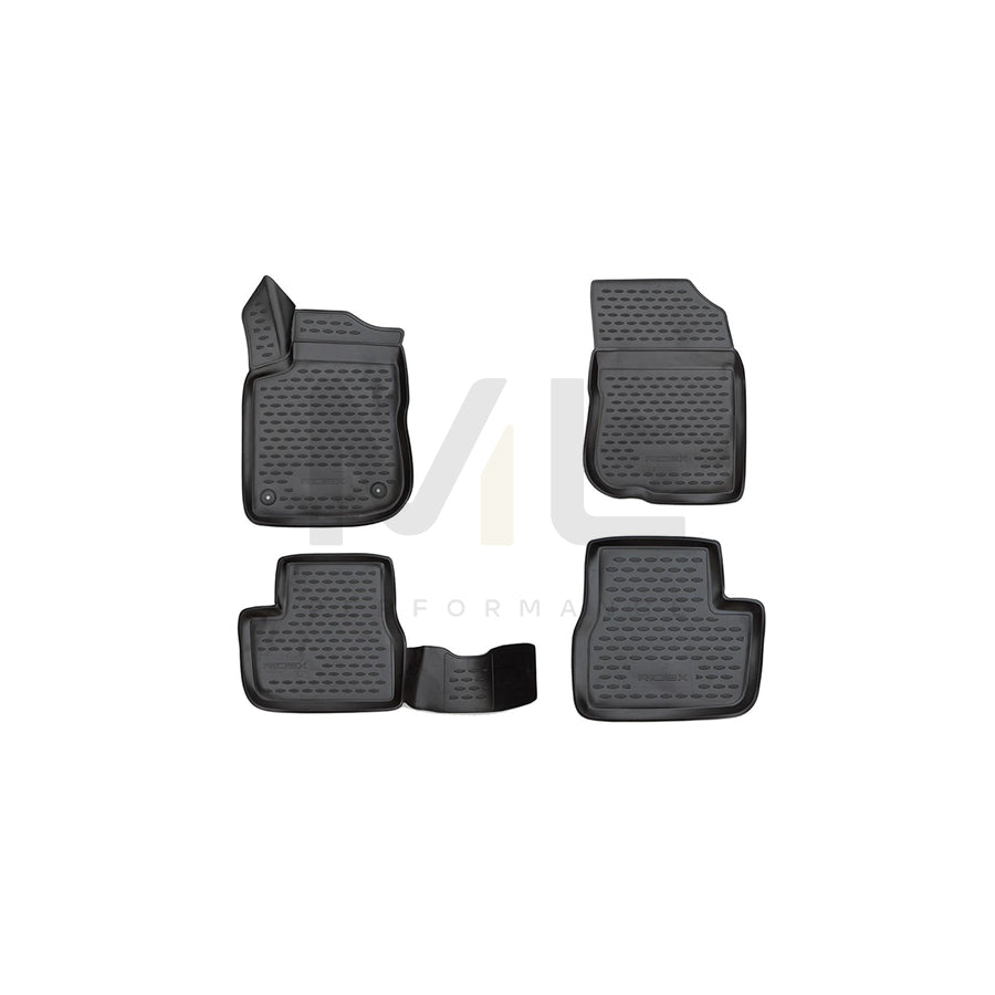 RIDEX Tailored 215A0573 Floor mat set Elastomer, Front and Rear, Quantity: 4, Black
