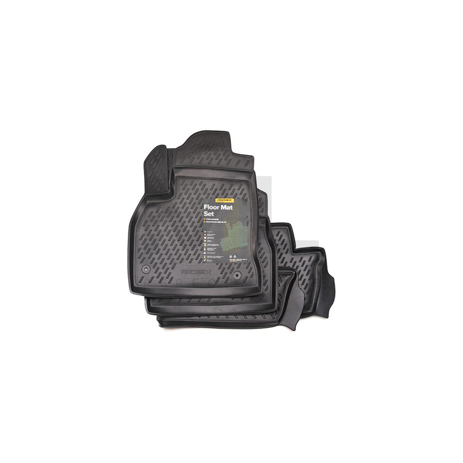 RIDEX Tailored 215A0852 Floor mat set for PEUGEOT 3008 I (0U_) Elastomer, Front and Rear, Quantity: 3, Black
