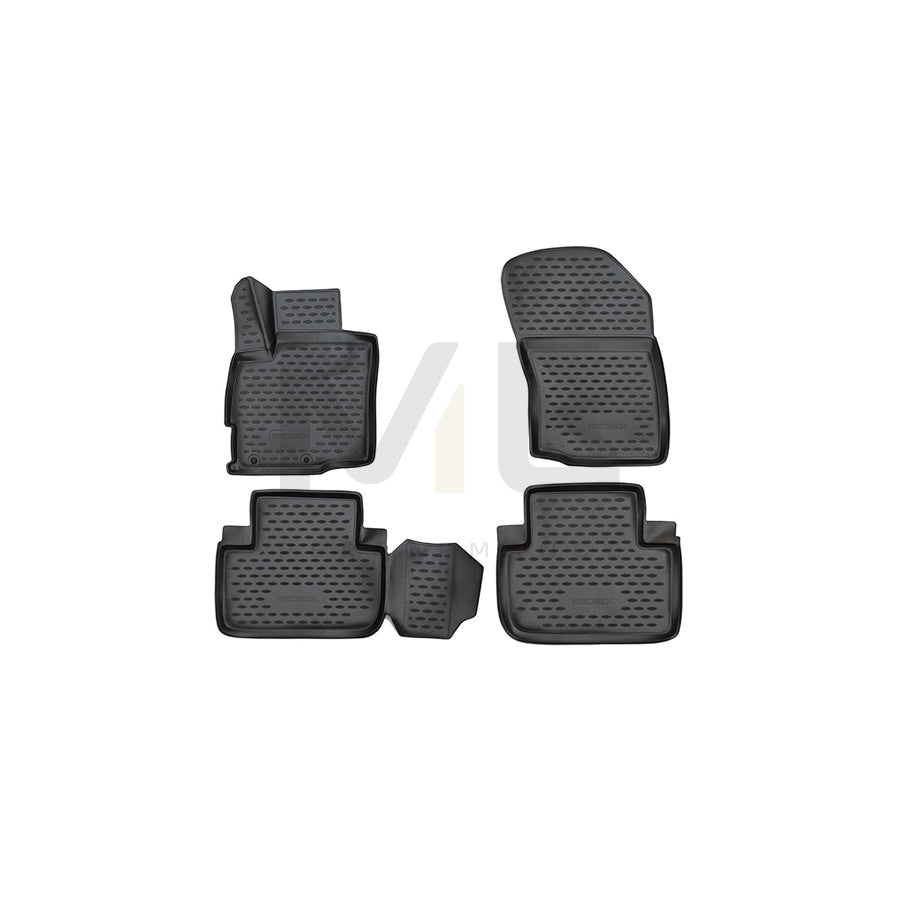 RIDEX Tailored 215A0906 Floor mat set Elastomer, Front and Rear, Quantity: 4, Black