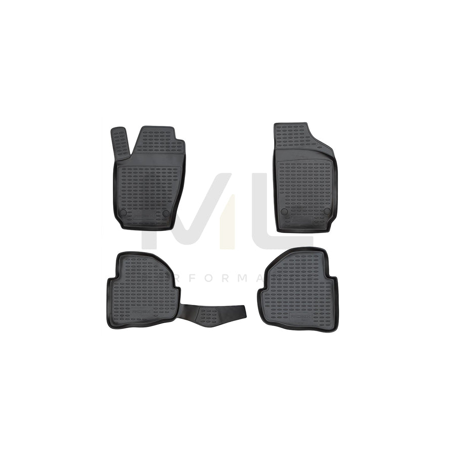 RIDEX Tailored 215A0910 Floor mat set Elastomer, Front and Rear, Quantity: 4, Black
