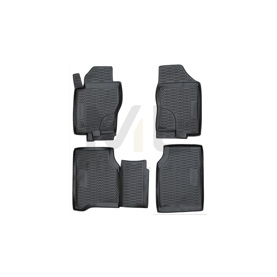 RIDEX Tailored 215A0918 Floor mat set for NISSAN NP300 Navara Pickup (D40) Elastomer, Front and Rear, Quantity: 4, Black