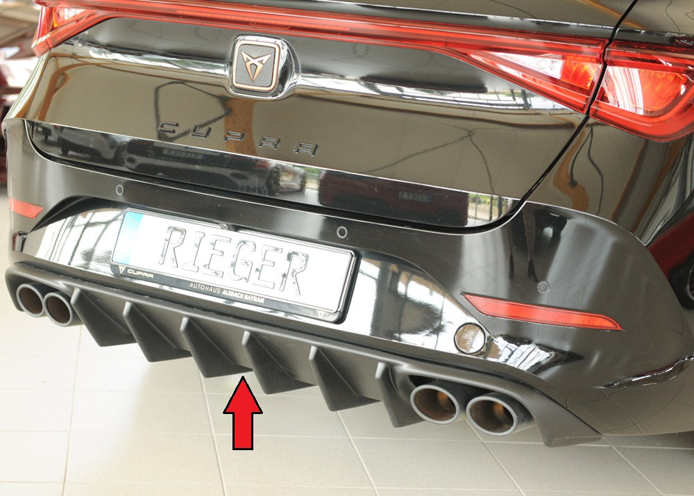 Rieger 00027072 Rear Skirt Insert (For Cars With Hitch) With Tailpipe Cutout Left/Right For 4-Pipe Exhaust
