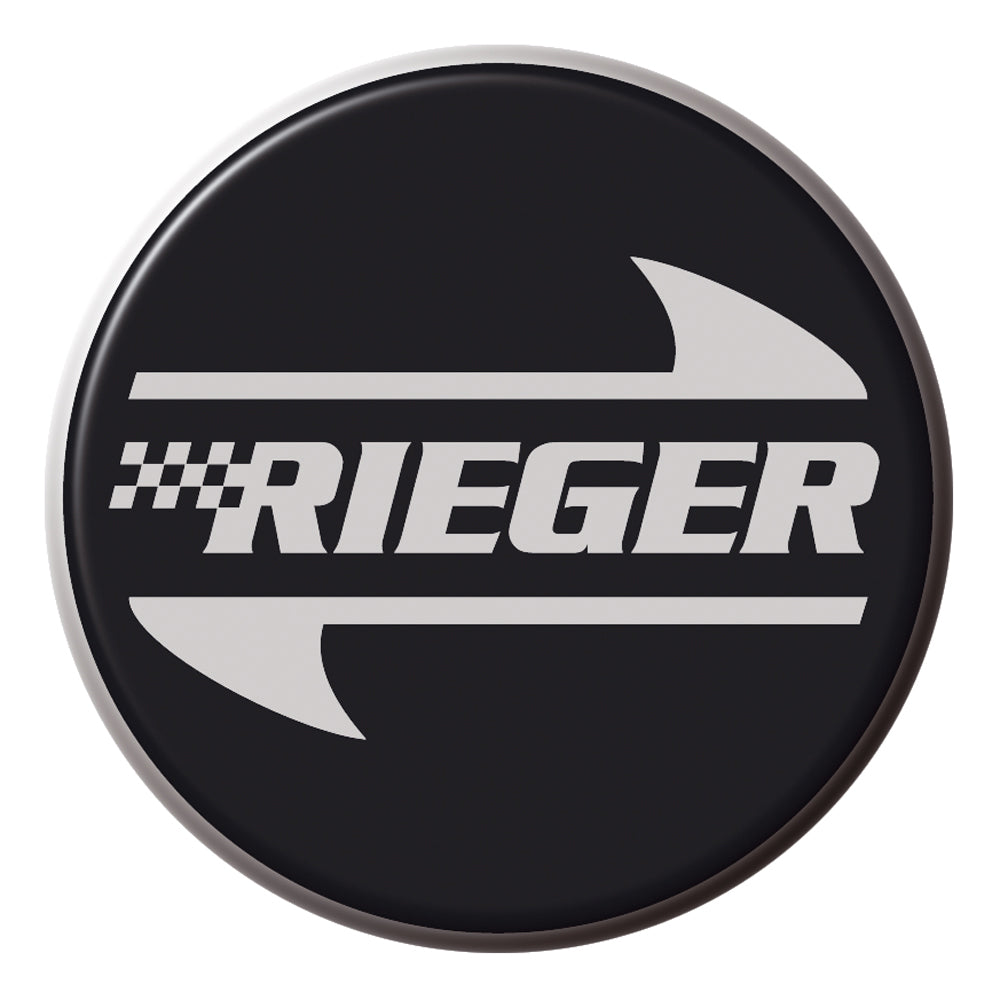 Rieger 00102135 3D-Emblem Black/Chrome, Round, Small 5Cm, Z. B. For Hubcaps