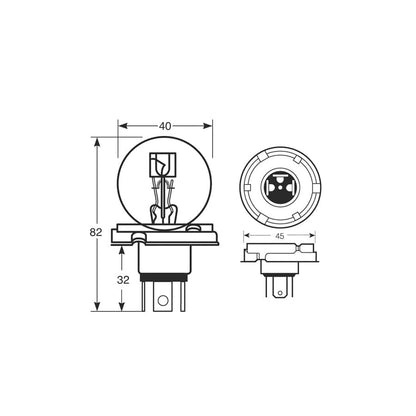 RING R410 12V 45/40W R2 P45t ASY Headlamp