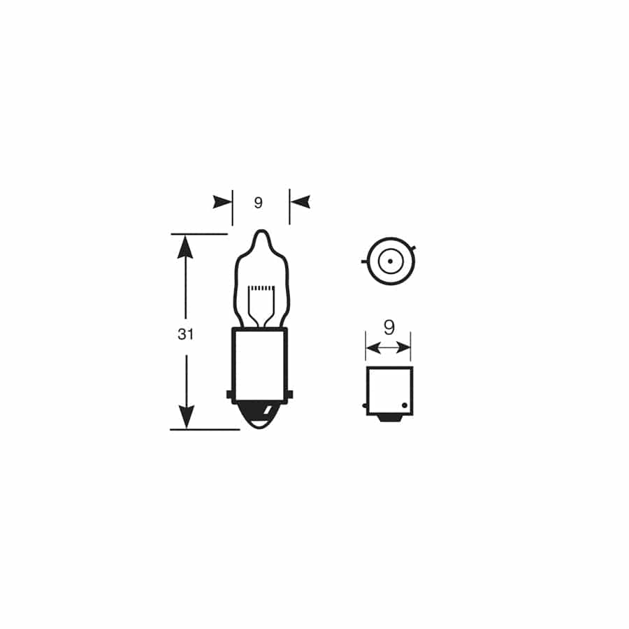 RING R434 12V 6W H6W BAX9s MCC Miniature Halogen Side & Tail