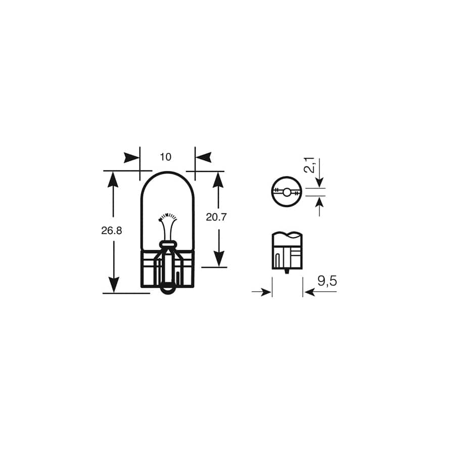 RING R501 12V 5W W5W Capless W2.1 x 9.5d Side & Tail/Panel/Interior (10 units)