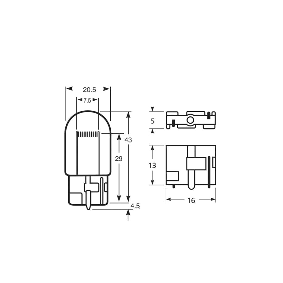 RING R582 12V 21W W21W Capless  W3 x 16d Brake/Indicator/Reverse/Rear Fog (10 units)