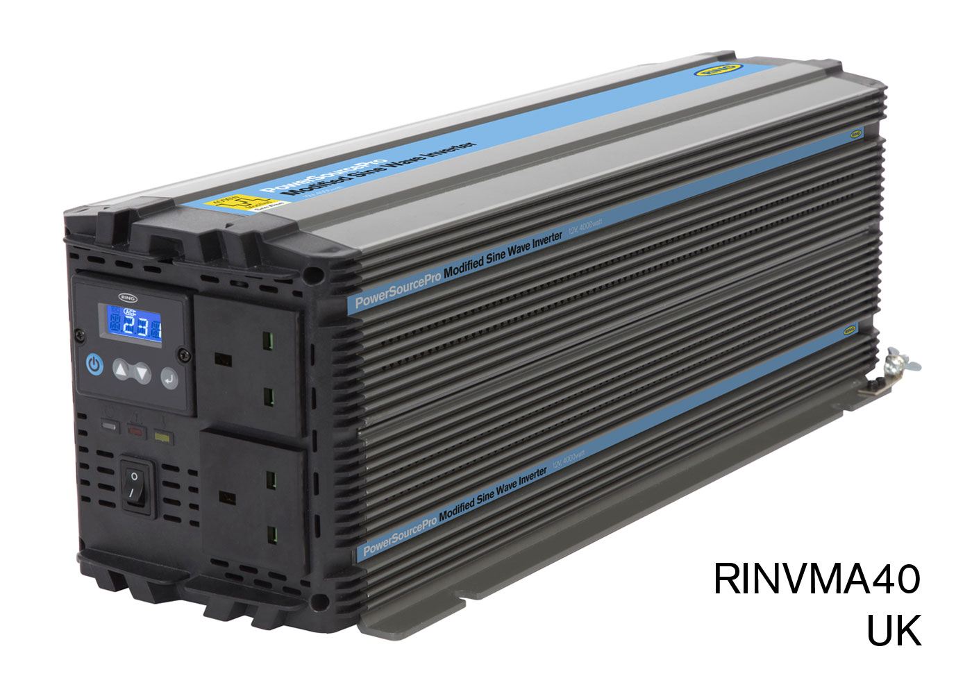RING RINVMA40 12V DC to 230V AC, 4000W Modified Sine Wave Inverter (2 x UK Sockets)