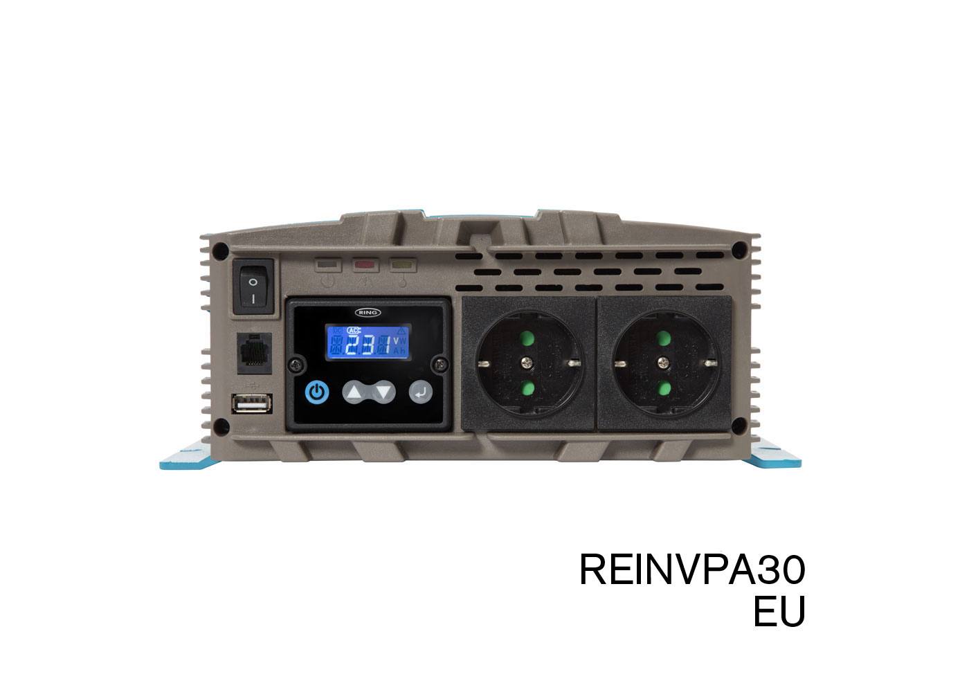 RING RINVPA10 12V DC to 230V AC, 1000W Pure Sine Wave Inverter (2 x UK Sockets)