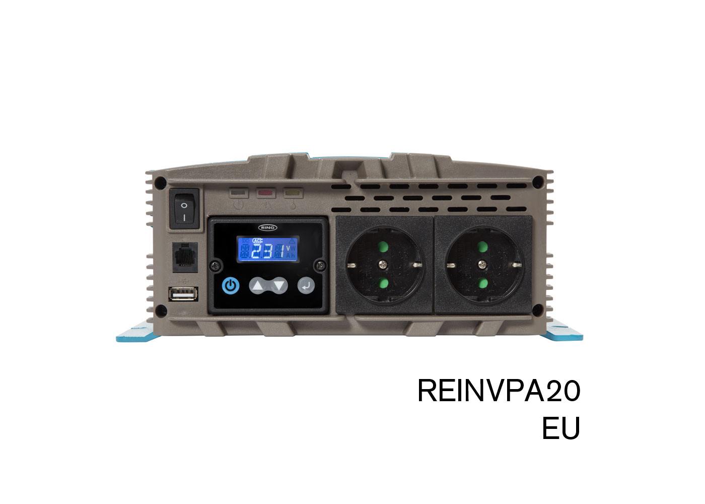 RING RINVPA20 12V DC to 230V AC, 2000W Pure Sine Wave Inverter (2 x UK Sockets)