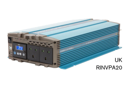 RING RINVPA20 12V DC to 230V AC, 2000W Pure Sine Wave Inverter (2 x UK Sockets)