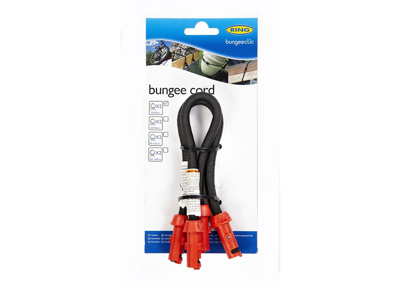 RING RLS30 Bungee Clic 30cm Cords x 2 (Supplied in Counter Top Display Unit of 6 only)