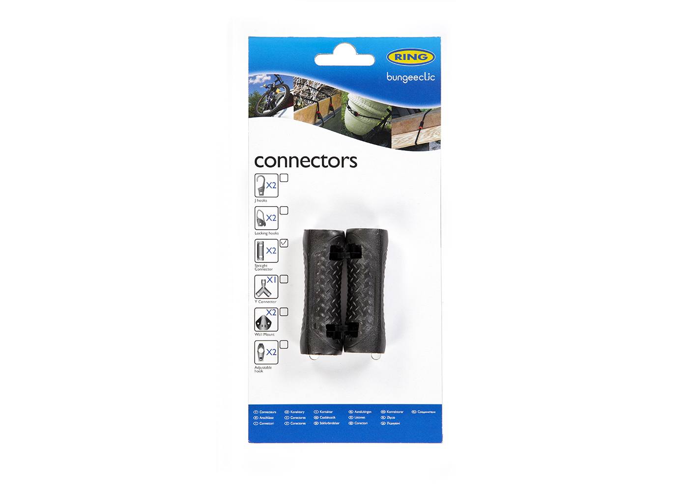 RING RLS4 Bungee Clic Straight Connectors x 2 (Supplied in Counter Top Display Unit of 6 only)