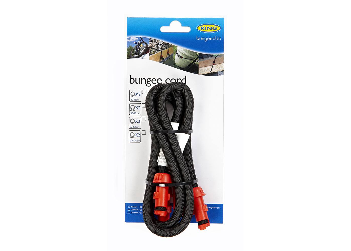 RING RLS60 Bungee Clic 60cm Cords x 2 (Supplied in Counter Top Display Unit of 6 only)