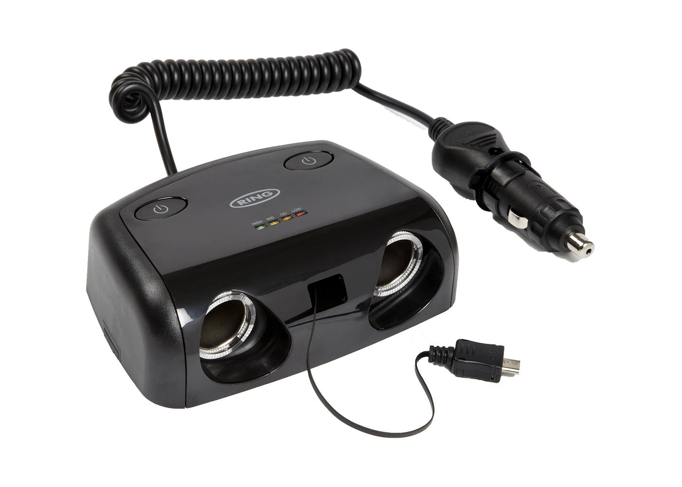 RING RMS14 2 Way 12V Multisocket With Micro USB & Switches