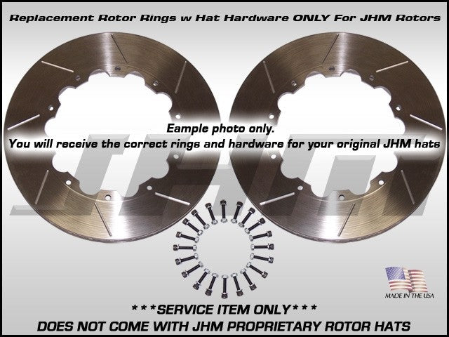 JHM Front Rotors RINGS ONLY (JHM)-Pair w/ Hat Hardware 365x34 for C5 RS6-B8 RS5 & Gen 1 R8