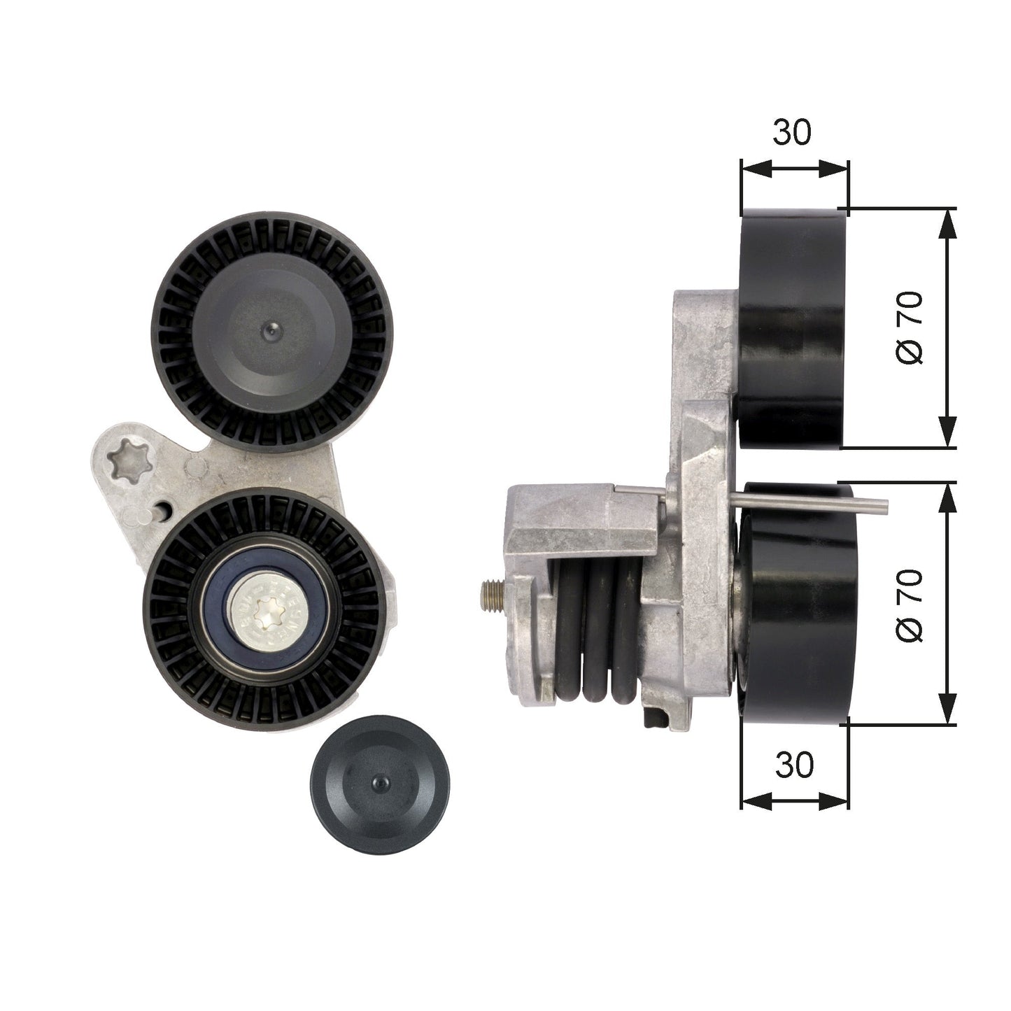 GATES GATT39114 V-Ribbed Belt Tensioner Pulley