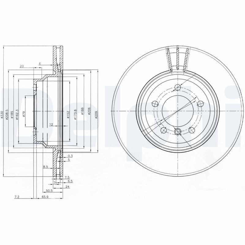 DELPHI BG3959 Brake Disc .
