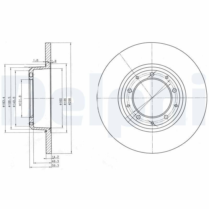 DELPHI BG3982C Brake Disc .