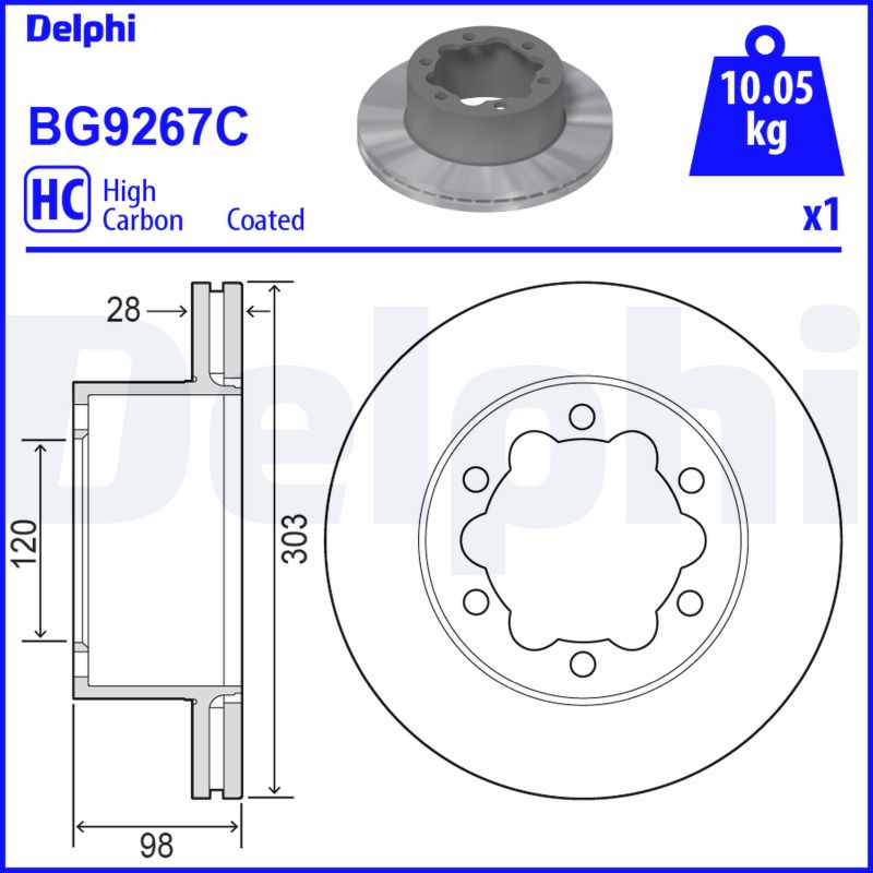 DELPHI BG9267C Brake Disc