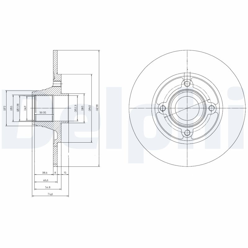 DELPHI BG9033RS Brake Disc