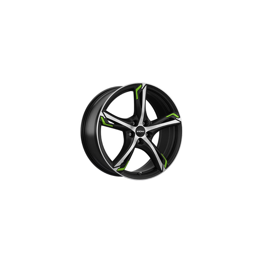 Ronal R62 Green 7.5x17 ET33 62R7755.060/GREEN Jetblack-Matt-Diamond Cut Green Wheel