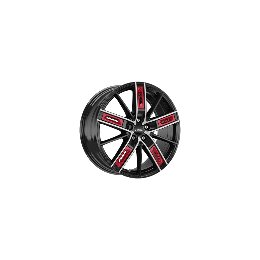 Ronal R67 Red Left 8x19 ET45 67R9805.18X/022 RED/L Jetblack Front Diamond Cut Wheel