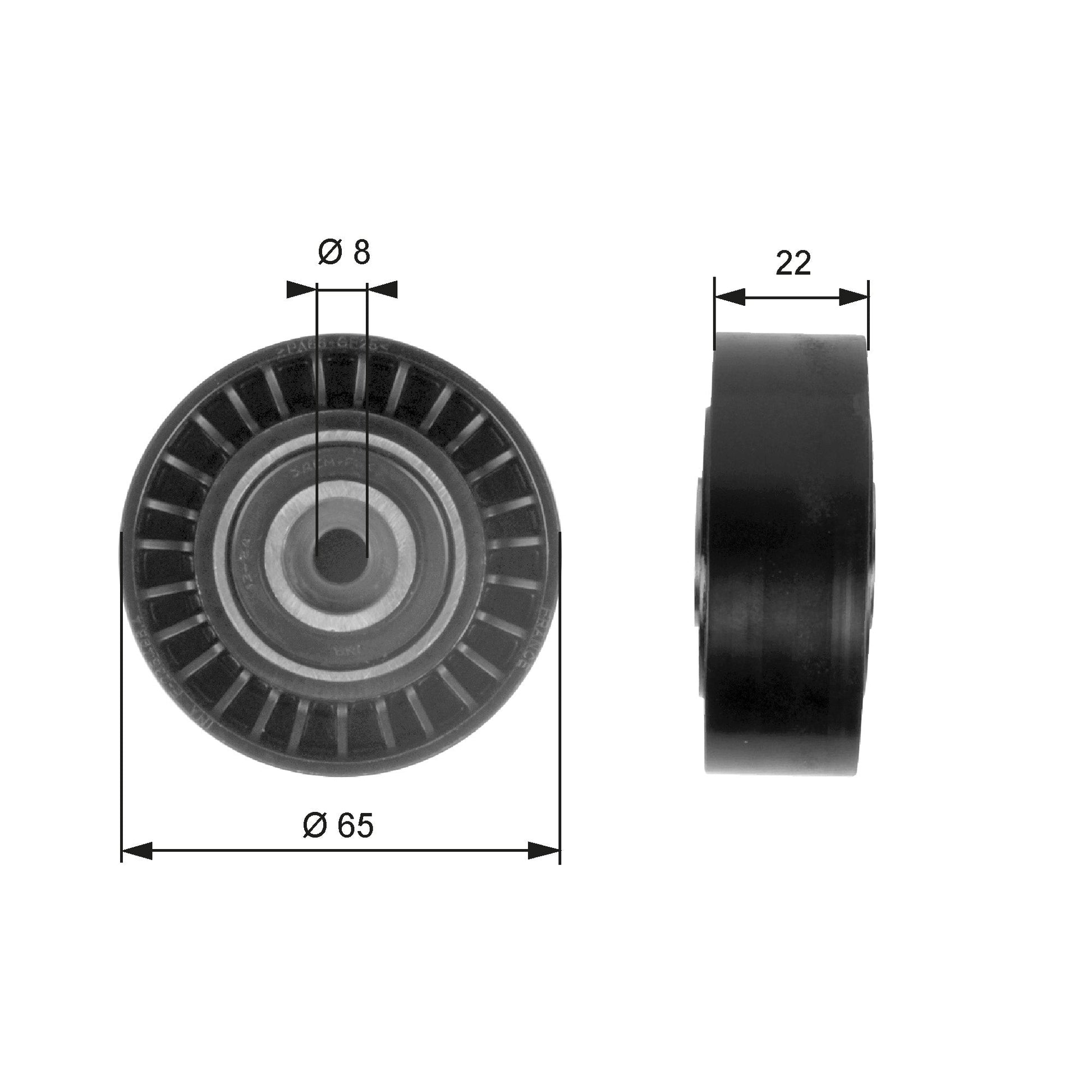 GATES GATT36258 V-Ribbed Belt Deflection/Guide Pulley