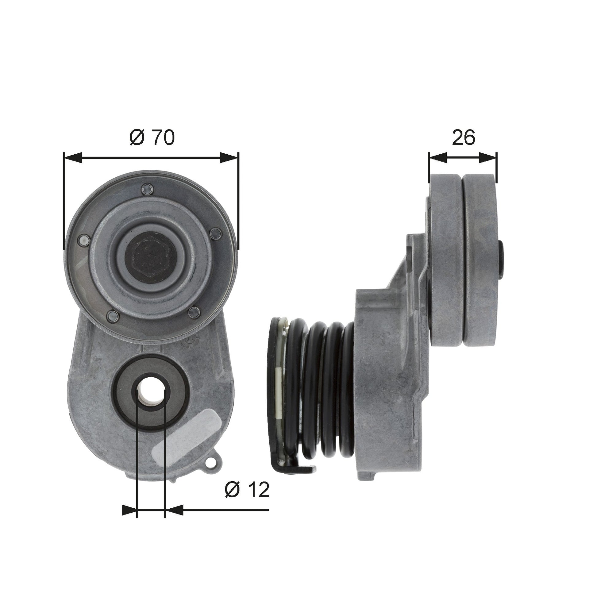 GATES GATT38496 V-Ribbed Belt Tensioner Pulley