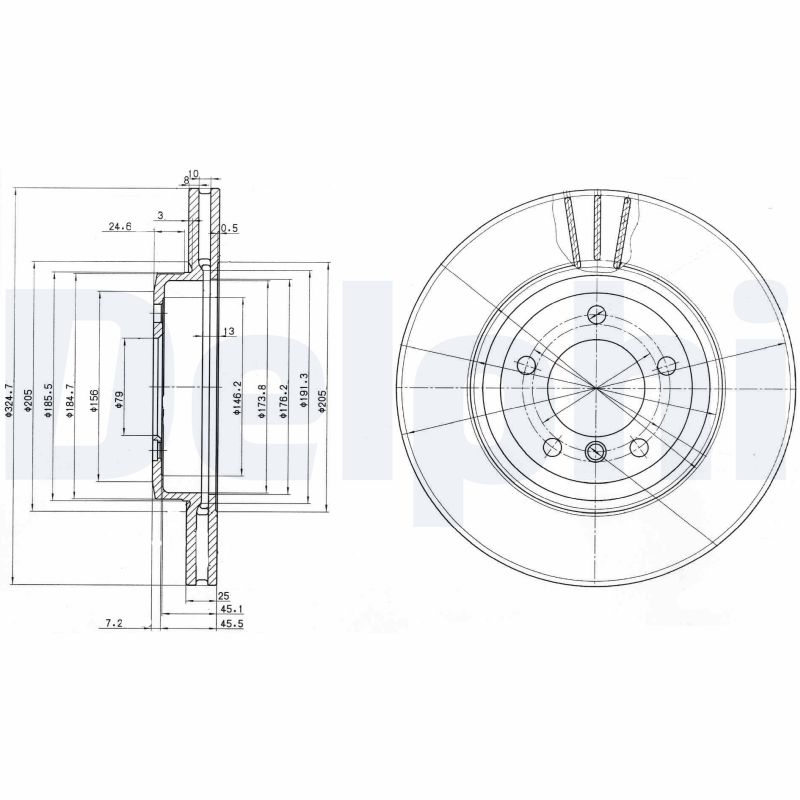 DELPHI BG3830 Brake Disc .