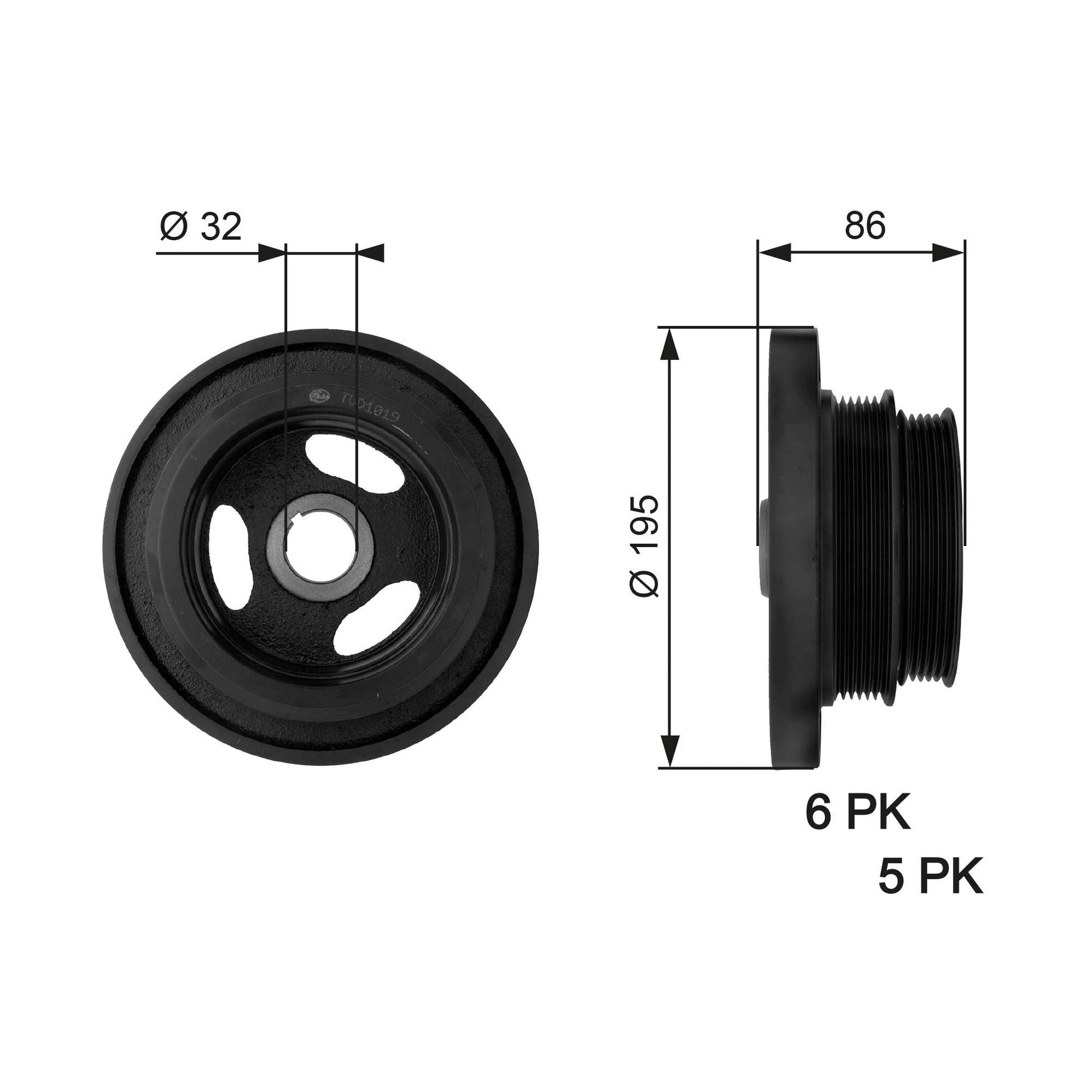 GATES GATTVD1019 Crankshaft Belt Pulley