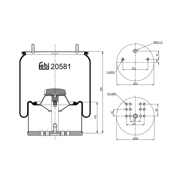 FEBI FE20581 Air Suspension Bellow