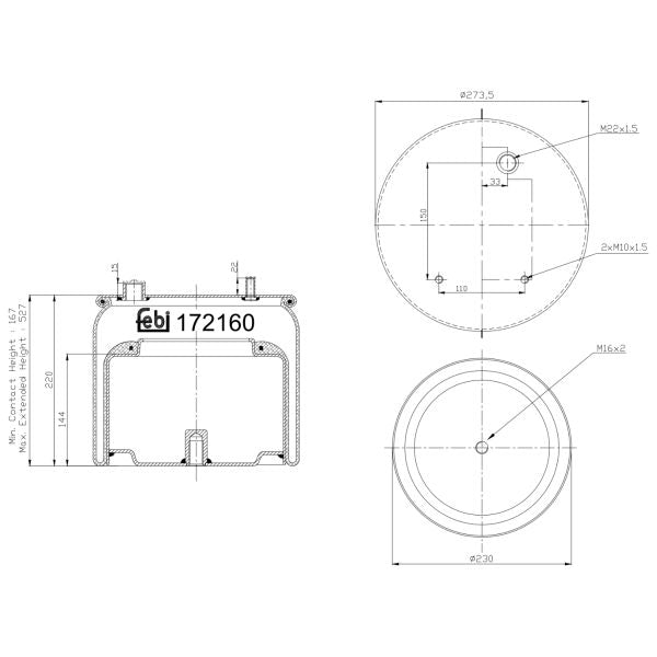 FEBI FE172160 Air Suspension Bellow