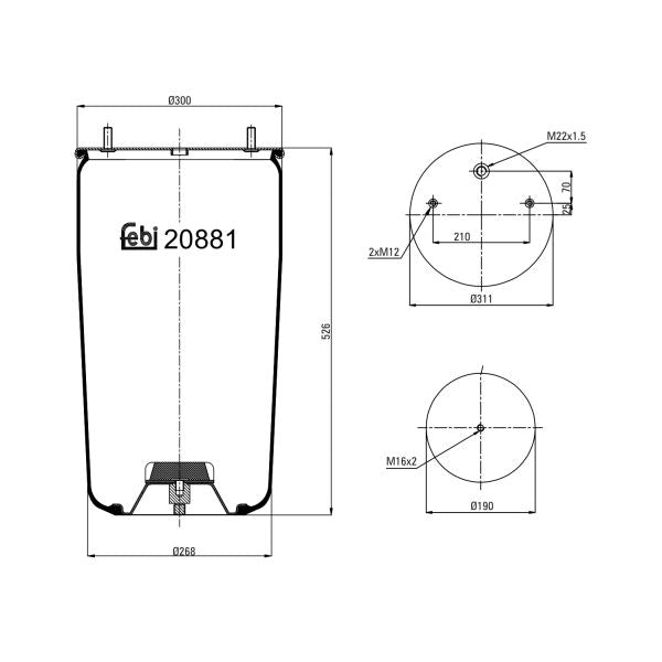 FEBI FE20881 Air Suspension Bellow