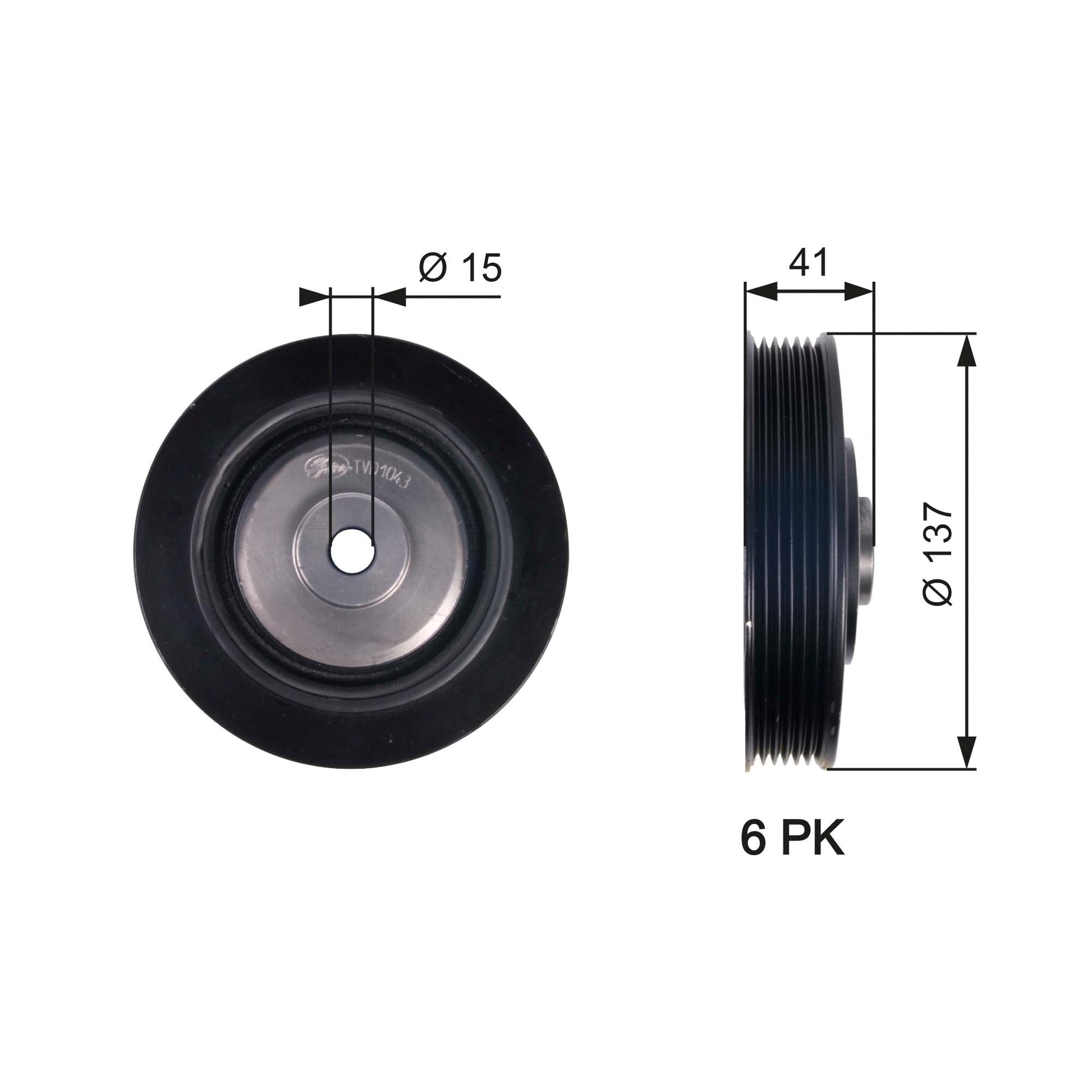 GATES GATTVD1043 Crankshaft Belt Pulley
